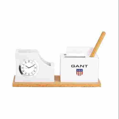 Promotional Table Clock With Pen Stand