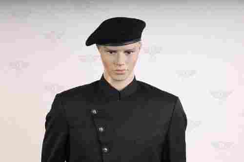 Black Military Woolen Beret Cap, Round Shape, Superior Quality, Breathable Comfortable, Attractive Look