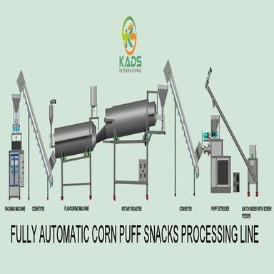 Low Noice Puff Ring Corn Snacks Processing Line