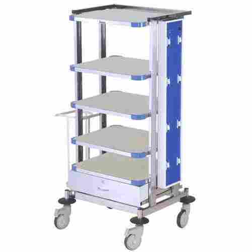 Stainless Steel Hospital Monitor Trolley