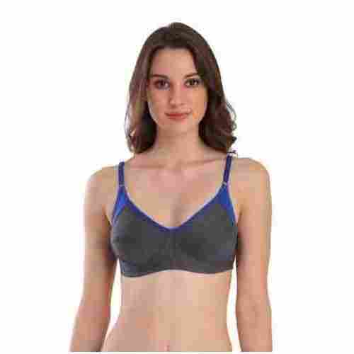 Ladies Daily Wear Plain Blue and Gray Cotton Bra