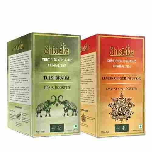 Shistaka Lemon Ginger Infusion + Shistaka Tulsi Brahmi Combo Tulsi Green Herbal Tea