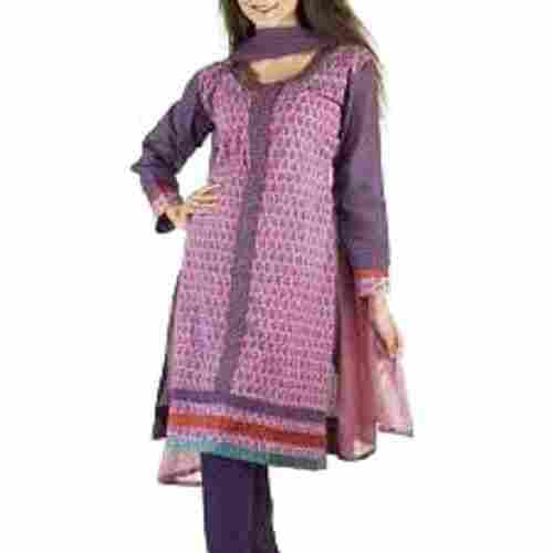Ladies Cotton Churidar Suit, Full Sleeves, Printed Pattern, Good Quality, Elegant Design, Attractive Look, Seamless Finish, Soft Texture, Skin Friendly, Casual Wear