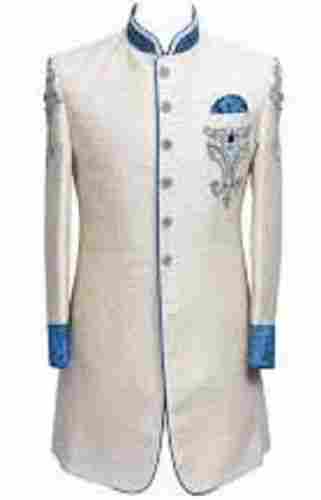 Mens Sherwani, Full Sleeves, Plain Pattern, Supreme Quality, Beautiful Design, Attractive Look, Seamless Finish, Soft Texture, Skin Friendly, Cream Color