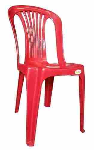 Red Color Plastic Chairs Without Handrails