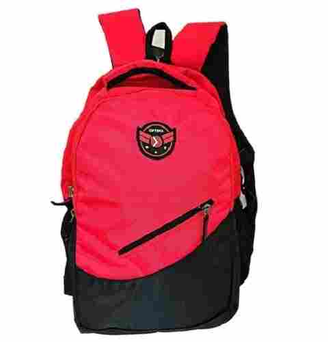 Red Polyester Backpack For School And Carry Laptop, Pitthu Style, Superior Quality, Easy To Carry, Zip Closure, Laptop Compartment, Fine Texture, Capacity : 29 L