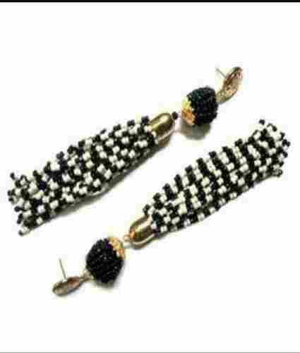 Brass Seed Bead Tassel Earrings