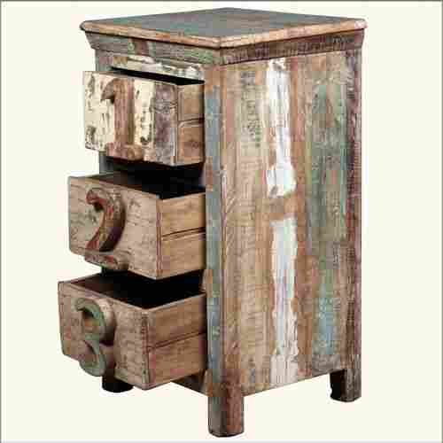 Eco Friendly Beautiful Design Reclaimed Wood Bedside Table (40x40x60cm)