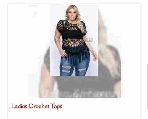 Fancy Black Color Ladies Crochet Top