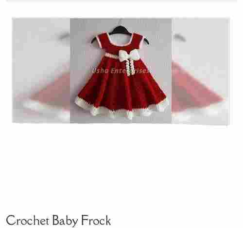 Red Color Ladies Crochet Baby Frock