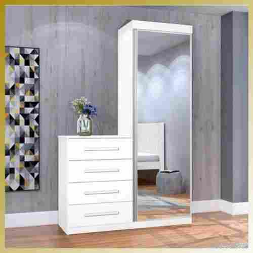 Classic White Wooden Dressing Table With Mirror