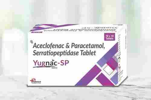 Aceclofenac And Paracetamol Serratiopeptidase NSAID Painkiller Oral Tablets