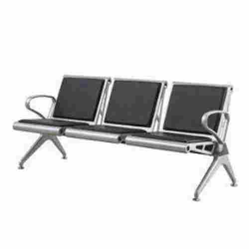 3 Seater Leather Seat Stainless Steel Waiting Room Bench Chair