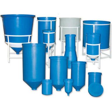 Cone Blue Color Industrial Conical Frp Tanks With Painted Mild Steel Stands
