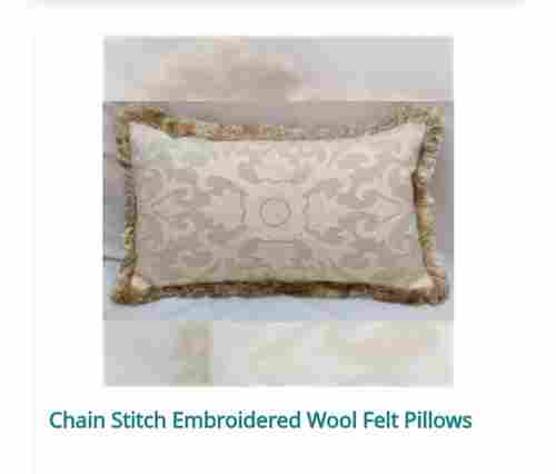 Durable Square Shape Chain Stitch Embroidered Velvet Pillow