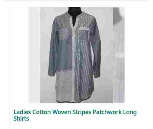 Ladies Fancy Cotton Long Shirt