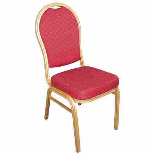 Stainless Steel Red Golden Mix Polyester Seat Banquet Hall Chair