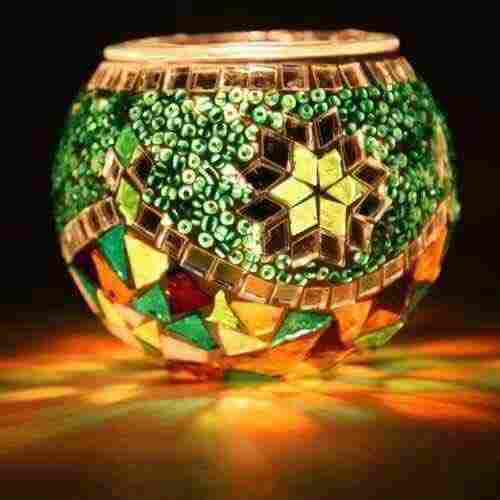 Appealing Look Mosaic Glass T Light Candle Holder