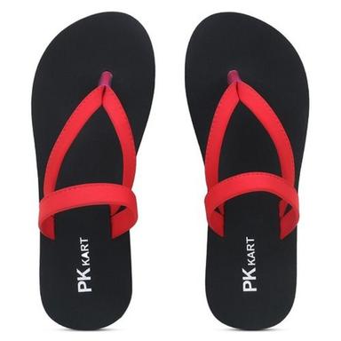 Black+Red Ladies Black Red Mix Party Wear Eva Slippers