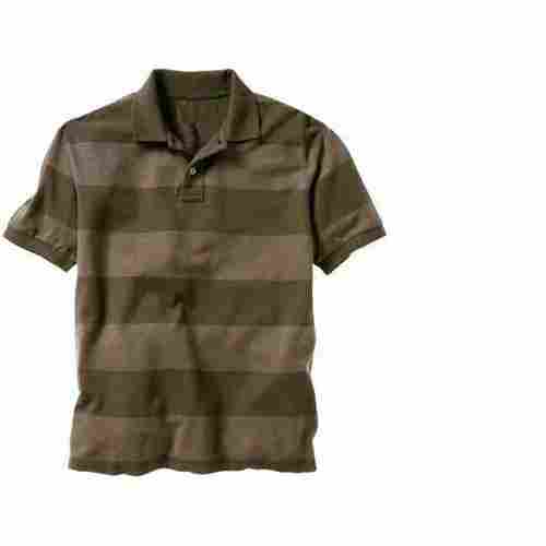 Mens Yarn Dyed Striped Polo T Shirt
