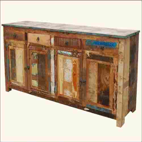 Durable Handmade Nature Reclaimed Wood Chest Drawers (150x40x75cm)
