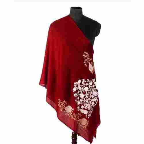 Red Embroidered Ladies Woolen Shawl