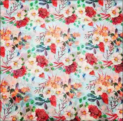 Floral Digital Print Unstitched Fabric For Kurtis And Gown