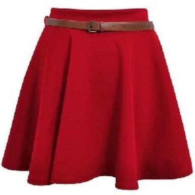 Red Ladies Fancy Mini Skirt