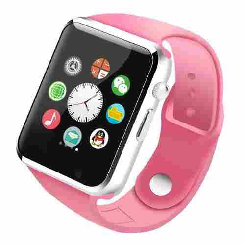 Silicone Material Made Pink Color Attractive Bluetooth Smart Watch For Unisex