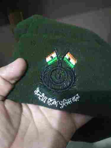 Green Army Woolen Caps With Flag