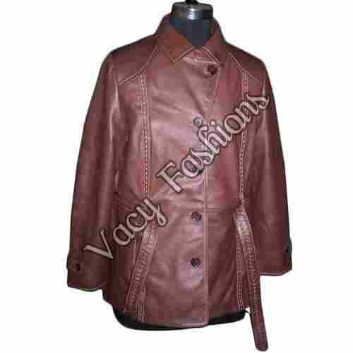 Ladies Casual Leather Coat