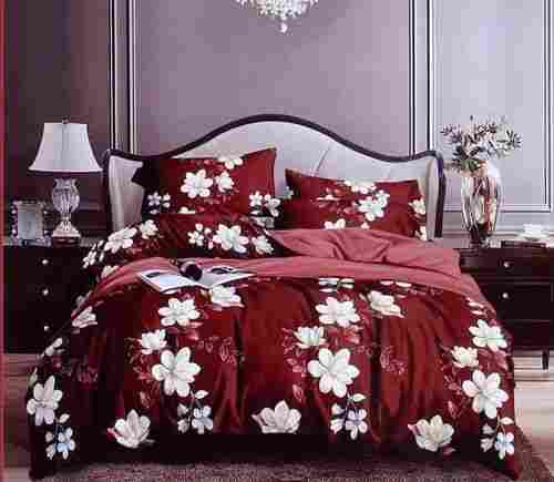 Florence Glace Cotton Maroon Double Bed Sheet