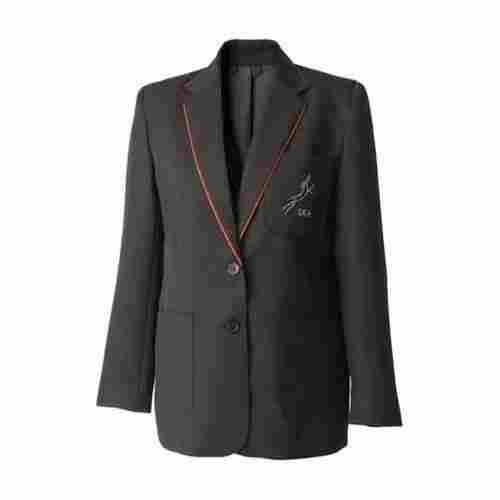 Plain Full Sleeves Unisex School Blazer With Piping Or Trim