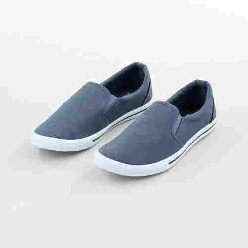 Blue Color Plain Pattern Without Rope Stylish Mens Canvas Shoes
