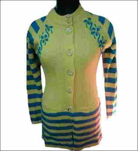 Ladies Designer Woolen Full Sleeve Cardigan