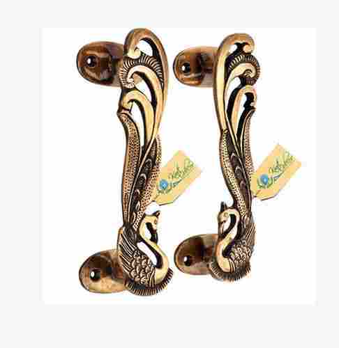 Peacock Design Pair Brass Door Handle