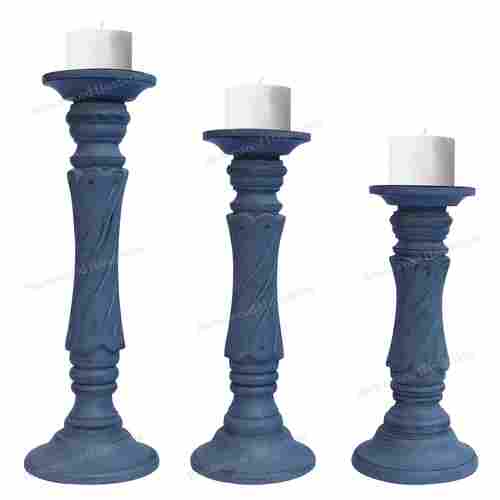 Unique Wooden Candle Stand Set of 3