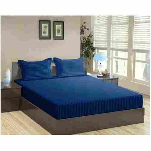 Blue Satin Stripe Dyed Bed Sheet