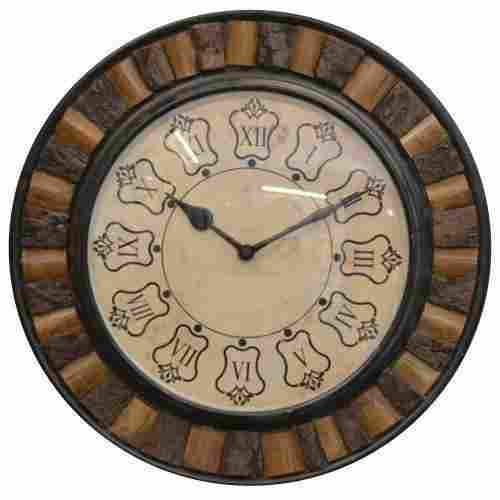Wooden Round Analog Wall Clock