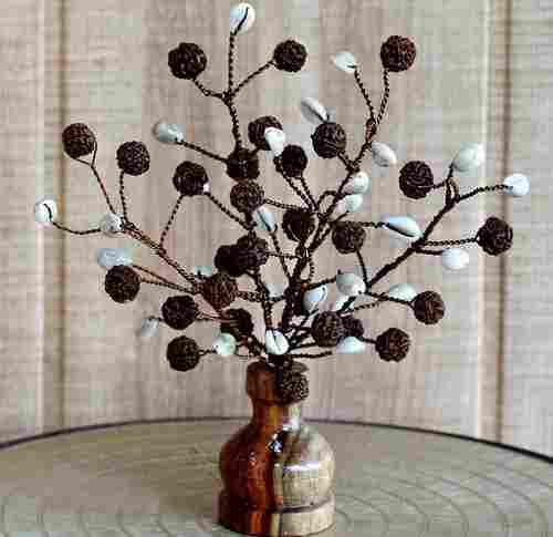Artificial Handmade Natural Paanch Mukhi Rudraksha 54 Beads Tree