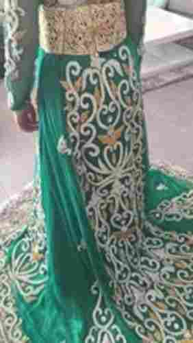 Green Designer Bridal Kaftan For Ladies, Full Sleeves, High Quality, Attractive Design, Eye Catchy Look, Soft Texture, Skin Friendly, Comfortable To Wear