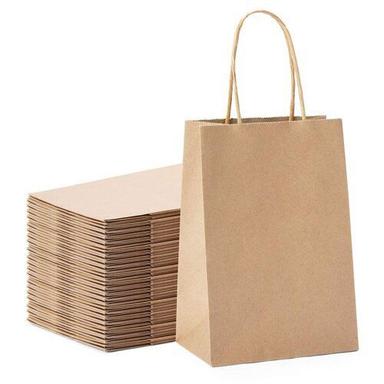 Recyclable Plain Brown Paper Made Carry Bag
