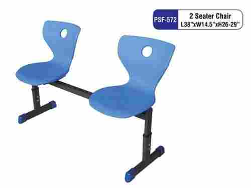 Plastic Blue 2 Seater Kids School Classroom Chair