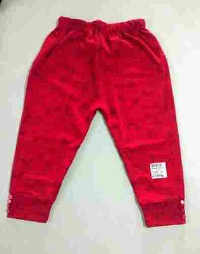 Red Lycra Cotton Stretchable Plain Capri For Girls, Full Length, Bottom Botton Style, Premium Quality, Trendy Design, Contemporary Look, Soft Texture, Skin Friendly, Comfortable To Wear
