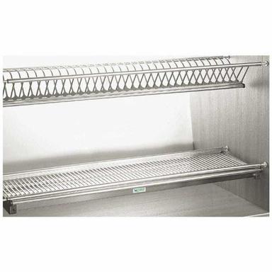 Polished Finish 2 Shelves Stainless Steel Dish Drying Rack Application: For Modular Kitchen