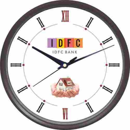 IDFC Bank Brand Promotional Round Shape Wall Clock
