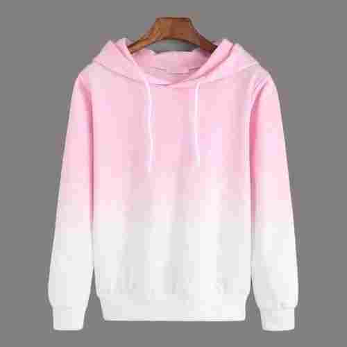 Pink And White Sweatshirt For Ladies, Full Sleeve, Plain Pattern, A Grade Quality, Precise Design, Gorgeous Look, Soft Texture, Skin Friendly, Comfortable To Wear, Well Stitched, Casual Wear