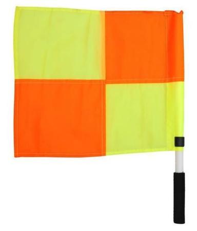 Plastic Orange & Yellow Color Stitched Rectangle Shape Soccer Referee Flags