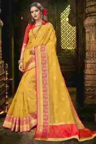 Yellow Devanshi Embroidered Saree With Blouse
