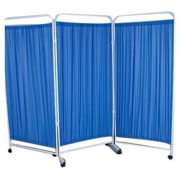 Blue Cotton Fabric Material Made Hospital Panel Bedside Screen With Curtain
